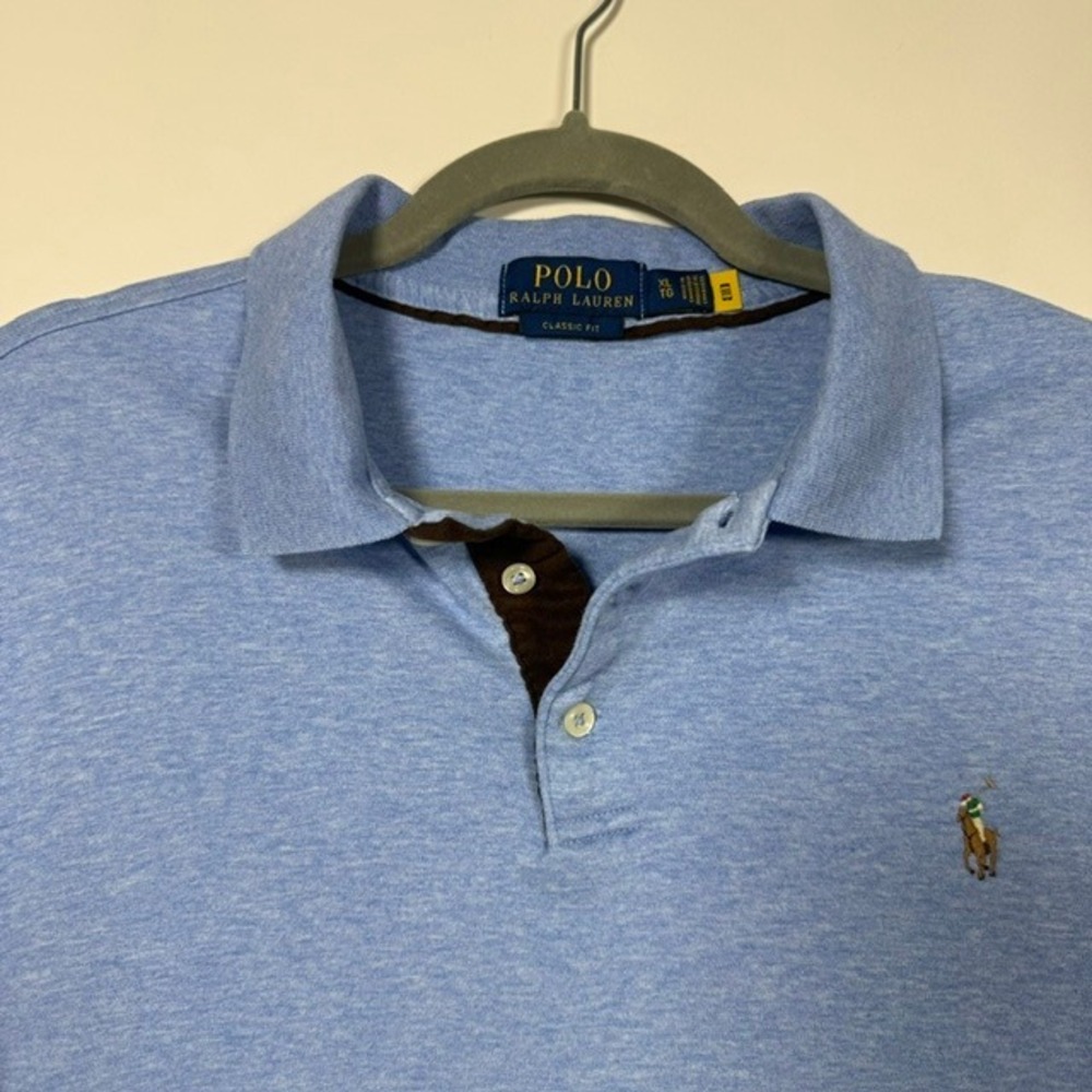Polo Ralph Lauren Men's Blue Classic Fit Soft Cotton Long Sleeve Polo | Size XL - Picture 6 of 12